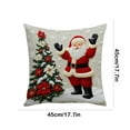 thumbnail image 3 of Christmas Pillow Covers 18x18 Set of 4 Santa Snowman Snowflake Farmhouse Christmas Decorations Let It Snow Winter Holiday Pillows Decorative Throw Cushion Case for Sofa, 3 of 6