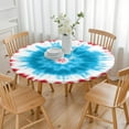 thumbnail image 3 of Red Blue Tie Dye Spiral Round Fitted Tablecloth with Elastic Edge,Dining Table Cover Waterproof,Outdoor Round Tablecloth for Camping,Dining,Indoor and Outdoor, 3 of 7