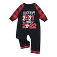 thumbnail image 4 of Qiylii Family Christmas Matching Pajamas Set, Long Sleeve Letters Tops+Plaid Pants, 4 of 9