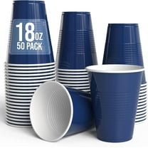 Crown Display 18 Oz Navy Plastic Cups For Party Supplies 50 Pack