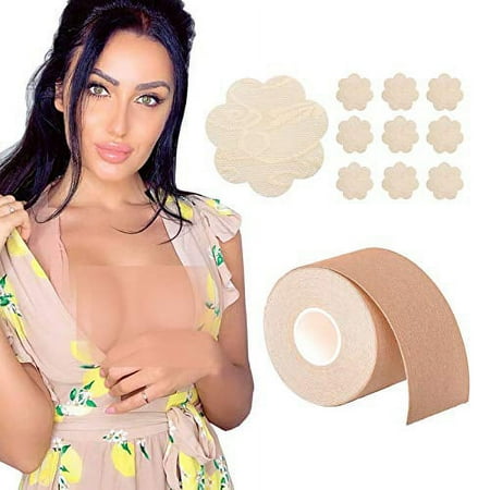 Boob Tape Breast Lift Tape Adhesive Bra Nipple Cover A-G Cup Nude