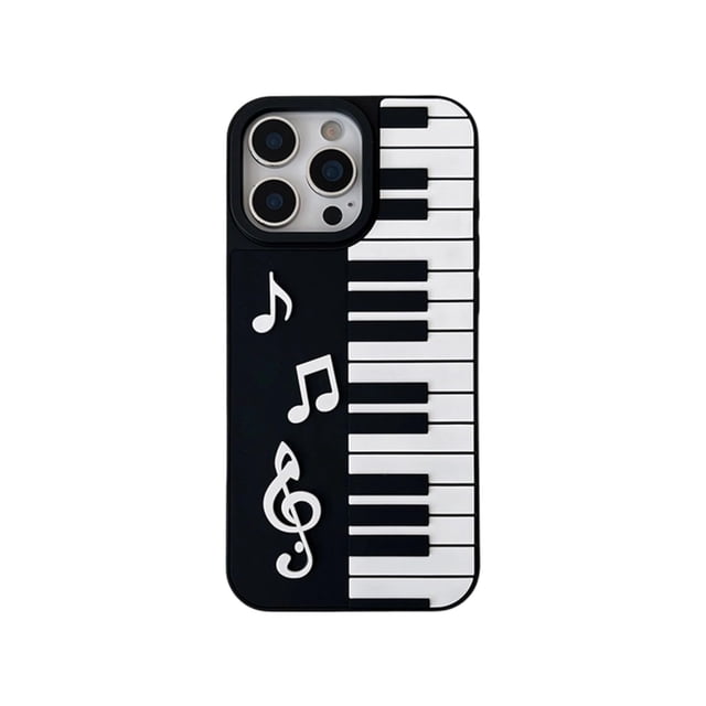 Funda para iPhone 14 Plus con diseño de nota musical y piano Caseative