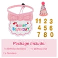 thumbnail image 2 of Decoraciones de cumpleaños para gatos, sombrero de cumpleaños, bandana, atuendo de fiesta para gatos, decoraciones de cumpleaños para gatitos, color rosa, 2 of 7
