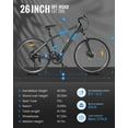 thumbnail image 3 of MIHOVER 26" Electric Bike for Adults, Peak 500W Motor with aluminum Frame, 36V Hidden Removable Battery with Shimano 7 Speed City Commuter Bike for Man Woman - UL2849, 3 of 10