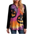 thumbnail image 7 of Godom Women's Halloween Pumpkin T-Shirt Funny Long Sleeve Pullover Tops for Ladies, 7 of 7