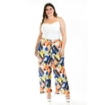 thumbnail image 2 of Pantalón de satén plisado Roman Fashion 2331 Amarillo estampado Talla 40, 2 of 7