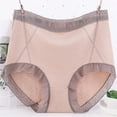 thumbnail image 2 of Lovskoo Women's 2024 Plus Size Panties High Waist Lace Cotton Comfortable Soft Breathable Briefs Female Khaki, 2 of 5