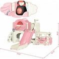 thumbnail image 3 of Imerelez 9 in 1 Toddler Slide, Bus-Themed Kids Slide and Climber Playset with Basketball Hoop, Ring-Toss, Car Playhouse, Telescope, Freestanding Indoor and Outdoor Playground for Baby Age 3, 3 of 9