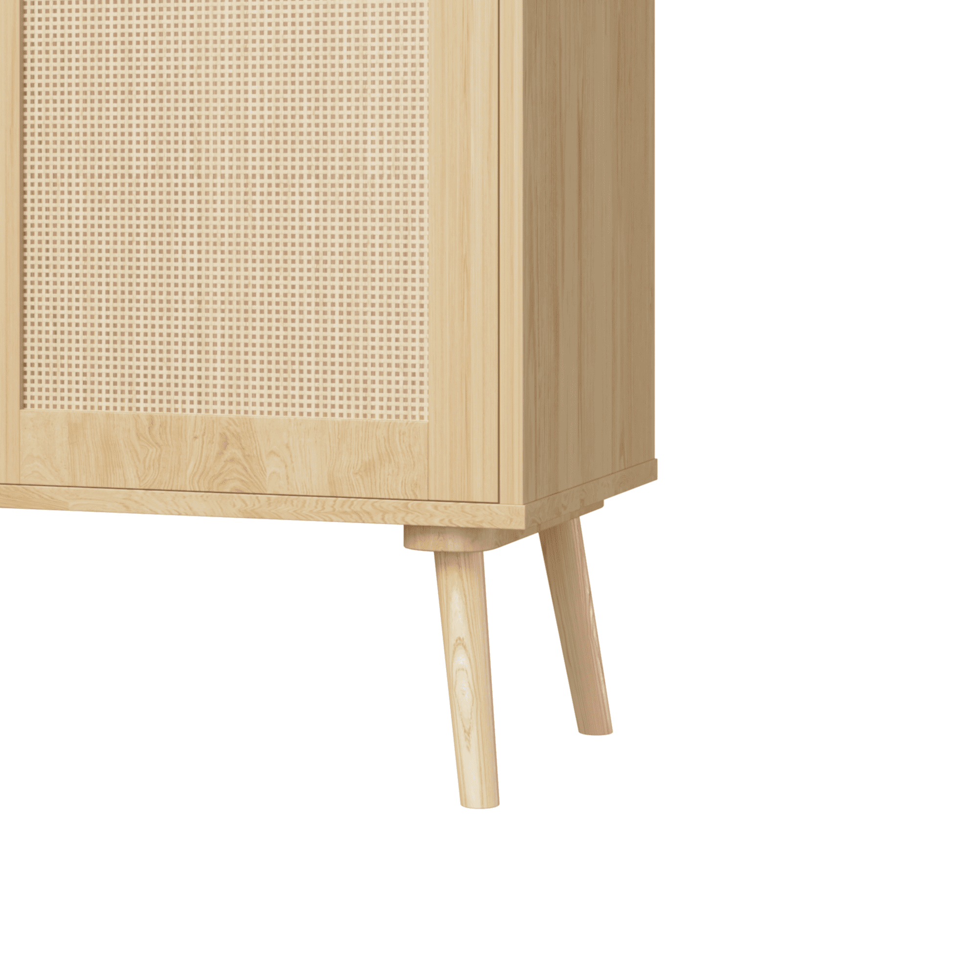 Modern Sideboard Buffet Cabinet with 3 Drawer,Rattan Wood Dresser for Bedroom,Living Room,Entryway,Hallway,Natural