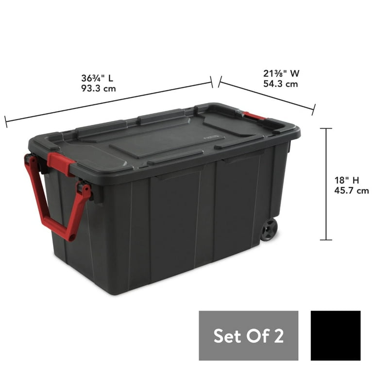 Performax® Industrial 40-Gallon Black Storage Tote with Snap-On