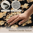 thumbnail image 6 of ODIKA 2'x3' Dark Brown Gold Vintage Gothic Academia Washable Doormat Antique Bloom Medallion Ornate Scroll Banded Frame Non-Slip, Low Pile for Entryway, Kitchen, Laundry Room, 6 of 7