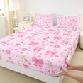 thumbnail image 3 of Feelyou Bow Swan Animal Twin Sheet Sets, Pink Blossoms Flower Bedding, 3 Pieces, 3 of 7