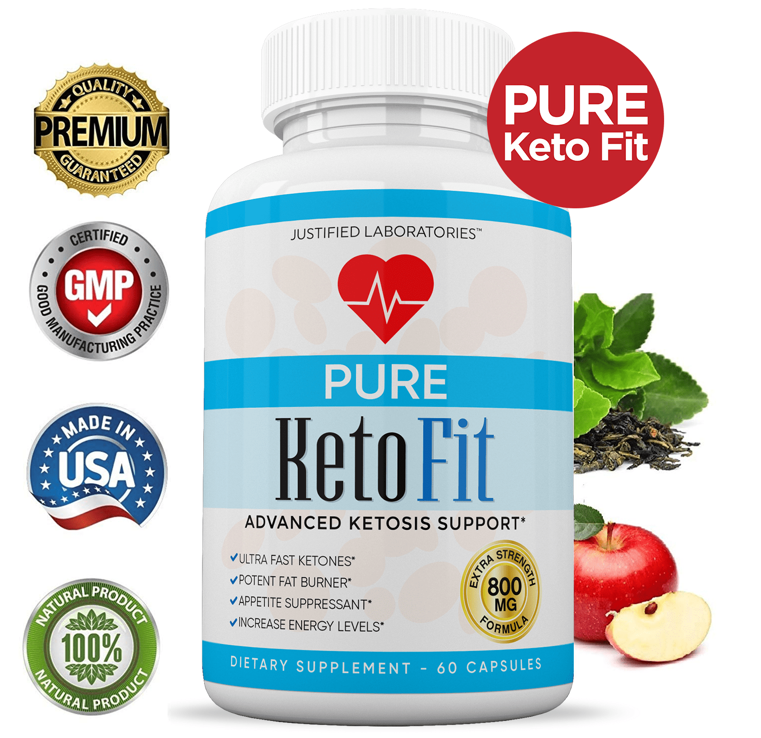Pure Keto Fit Pills Advanced Bhb Boost Ketogenic Supplement Exogenous Ketones For Men Women 60 