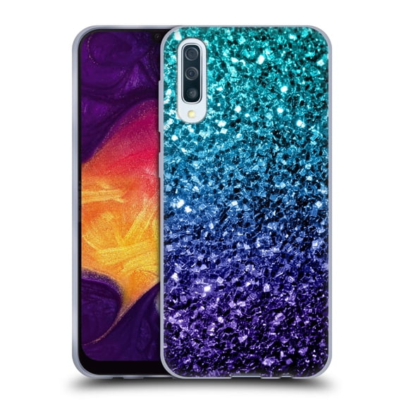 Head Case Designs Officially Licensed PLdesign Glitter Sparkles Aqua Blue Soft Gel Case Compatible with Samsung Galaxy A50/A30s (2019)