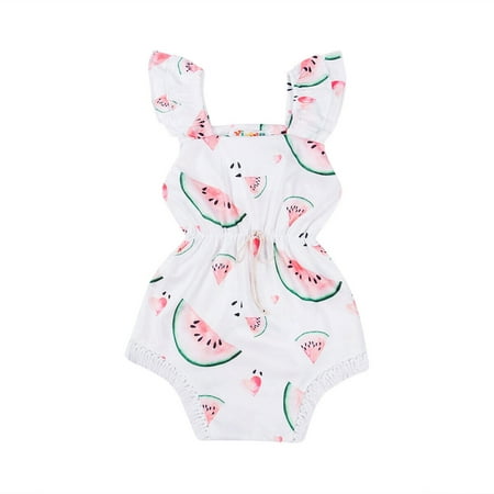 Girls Bodysuit Summer Newborn Clothing Watermelon Print One Piece Jumpsuit Cotton Bodysuit Baby Costume Casual Baby Girl