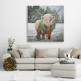 thumbnail image 2 of Vache de Noël Highland - Toile 36"x36 Pouces - Impression sur Demande, 2 of 5