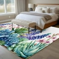 thumbnail image 4 of 5x7 Area Rugs for Living Room, Summer Succulents Non Slip Area Rugs for Kitchen Bedroom Entryway, Spring Floral Watercolor Washable Carpet Runner Rug Floor Mats for Bedroom Home Decor, 4 of 9
