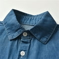 thumbnail image 5 of PINQI Baby Fashion Jacket Boys Girls Middle Kids Autumn Thin Casual Denim Lapel Jacket Long Sleeve Shirt with Pockets for 0 to 6 Years, 5 of 7