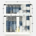 thumbnail image 4 of Blue Kitchen Window Curtains Valance and Tier Set 36 Inch, Grey White Contemporary Rod Pocket Short Tier Curtain, Abstract Art Small Cafe Drapes for Kitchen Decor, 4 of 6