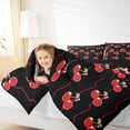 thumbnail image 4 of Feelyou Black Red Cherry Full Size Comforter Sets, Princess Cartoon Bedding Sets, 3pcs, 4 of 8