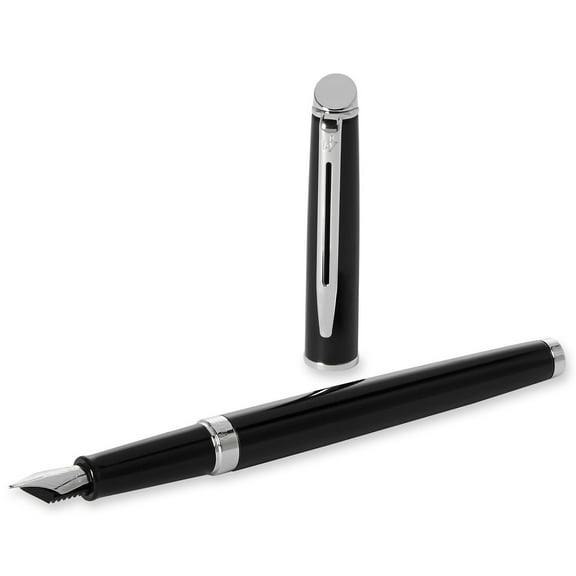 Waterman Hemisphere Fountain Pen - Black Chrome Trim - Medium Point