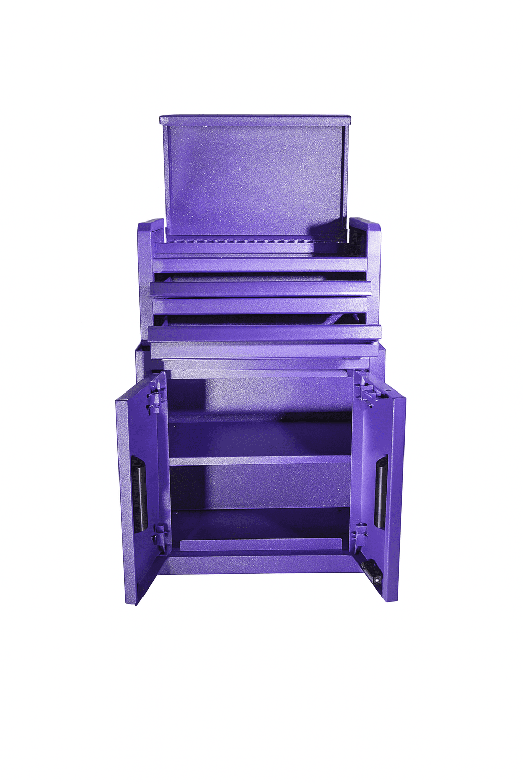 Hyper Tough Limited Edition 11.6-inch Steel Mini Tool Storage Cabinet, Purple Diamond Glitter, Double Doors & Non-Slip Top Mat