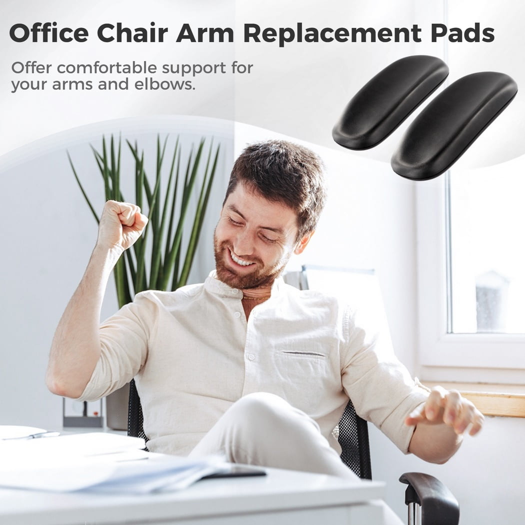MYFUNSHOP Office Chair Arm Replacement,Gaming Chair Replacement Armrest Arm  Pads Universal 4 Mounting Hole Office Chair Parts(1 Pair) Black