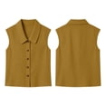thumbnail image 5 of SROBPTY Womens Tank Tops Solid Collared Button Front Sleeveless Summer Shirts for Daily Wear, 5 of 5