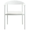 thumbnail image 5 of LeisureMod Kora Series Modern Dining Chair Upholstered in Faux Leather with Steel Frame and Legs, Kitchen Accent Arm Chair for Dining Room and Kitchen in White, 5 of 14