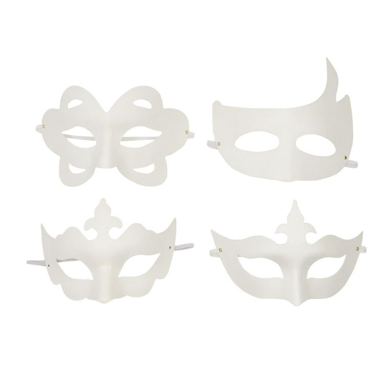 Paper Mache Masks for Mardi Gras Masquerade, 10 Blank Designs for