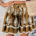 thumbnail image 4 of Levmjia Womens Fashion Shorts High Waisted Bohemian Printed Wide Leg Casual Shorts With Elastic Waistband Soft Fabric For Vacation Beach and Daily Wear, 4 of 9