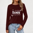 thumbnail image 2 of Love Heart Long Sleeve Shirts for Women Valentines Day T-Shirts Casual Fashion Tunic Basic Tee Tops, 2 of 4