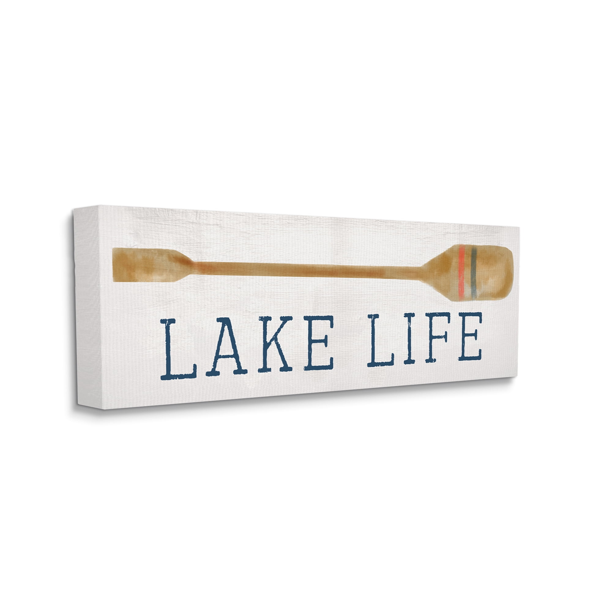 Stupell Industries Lake Life Boating Phrase Inspirational Painting Gallery Wrapped Canvas Print Wall Art, 24 x 10