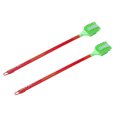 thumbnail image 3 of Raindrops Double Sided Toilet Brush Set with Long Handle for Cleaning Use in Bathroom Red Plastic 2pcs, 3 of 8