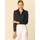 thumbnail image 3 of Camisa de trabajo de manga larga con blusa elegante con cuello en V de oficina para mujer Negro L INSPIRE CHIC Camisa, 3 of 6