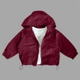 thumbnail image 3 of Hjtefg Kids' Hooded Windbreaker - Lightweight Zip-Up Jacket | Playground Coat for Boys & Girls,Color: Red Size: 4-5 Years, 3 of 3