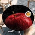 thumbnail image 2 of Red Fruit Round Tablecloth, Fitted Table Cover with Elastic for 55"-60" Round Tables, Modern Minimalist Decor Black Background Table Cloth Outdoor Indoor Dinning Party Waterproof Tablecloths, 2 of 7
