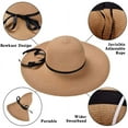 thumbnail image 3 of Womens Floppy Summer Sun Beach Straw Hat, Foldable Wide Brim Hats with Bowknot UPF50, 3 of 7