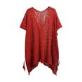 thumbnail image 3 of Bovxnpu Summer Short Sleeve T Shirts Pullover Top Undershirt Cover Up V Neck Knit Mesh Cover Up Sunscreen Light Summer Tops (Women's or Women's Plus), 3 of 4