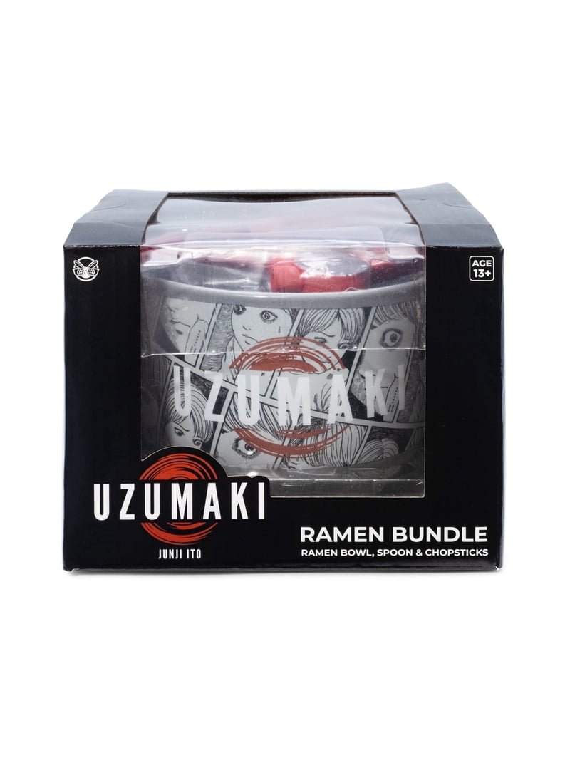CultureFly Uzumaki Ramen Bowl Set, 20 oz Bowl, Chopsticks, & Spoon