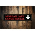 thumbnail image 1 of Canoe Rental arrow Novelty Sign, Metal Wall Decor - 4x18 inches, 1 of 4