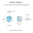 thumbnail image 5 of Rosec Jewels Aquamarine Solitaire Stud Earrings with Screw Back - 1.6 Carat - AAA Quality - March Birthstone - Ready to Gift for Birthday, 925 Sterling Silver, 5 of 7