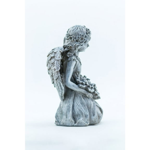 HI-LINE GIFT LTD. KNEELING ANGEL HOLDING FLOWERS