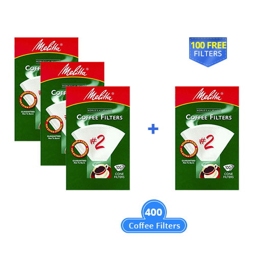 Melitta 622712 #2 White  Cone Coffee Filters 200 Counts 2-Pack of 100 Counts 