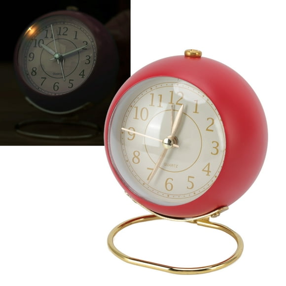 Reloj Despertador Pequeño De Cuarzo, Reloj Despertador Retro Redondo, Decorativo Preciso, Evita La Corrosión, Silencioso Para Mesita De Noche Para Dormitorio