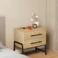 thumbnail image 5 of KOKEBREN Nightstand with Drawers, Light Wood Bedside Table with Metal Legs, 2 Drawer Sofa Side Table, Rustic Storage Cabinet, 5 of 7
