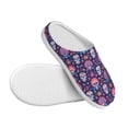 thumbnail image 3 of Lsque leaf flower Skull colorful Pattern Womens Comfort Cotton on Scuff With Memory Foam and Anti-skid Sole Slipper-39/40, 3 of 7