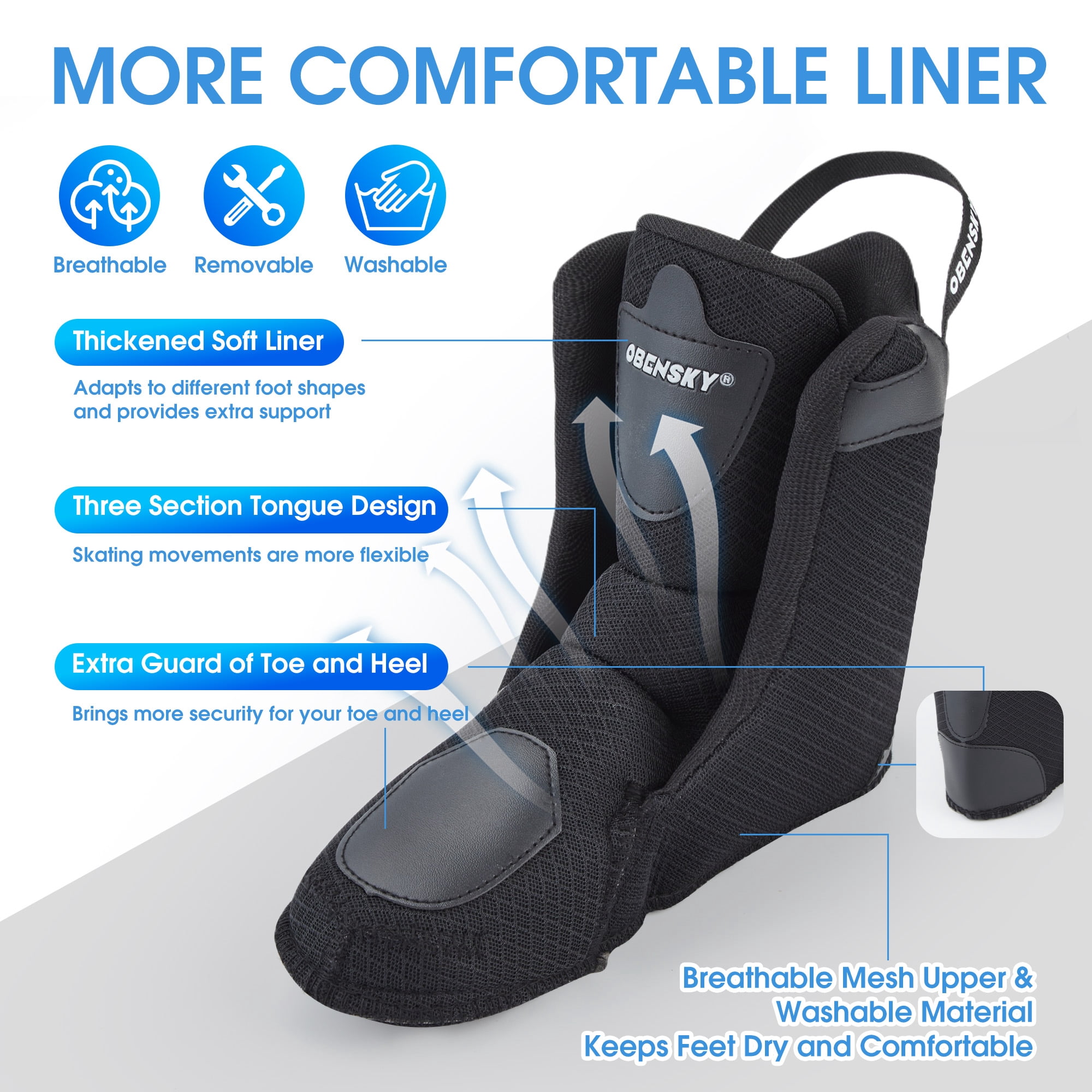 OBENSKY Adult Inline Speed Skates for Men & Women, 110mm Roller Blades Black&Gray