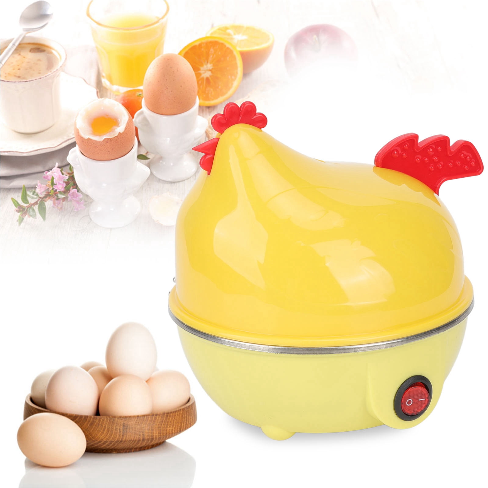 Electric Egg Cooker, 7 Egg Capacity Automatic Shut Off Chicken Shape  And  Quick Egg Cooker For Breakfast US Standard 110V