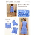 thumbnail image 4 of LANREMON Plus Size Womens Dresses Summer Scoop Neck Sleeveless Floral Print Beach Sundress with Pockets Mini Dresses 3XL, 4 of 9